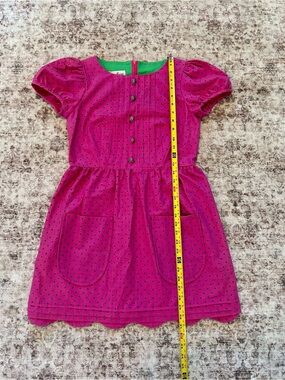 Vintage Neiman Marcus pink and green polka doted dress